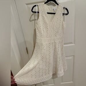 Charter Club Cream Sleeveless V-Neck A-Line Mini Dress- size Petite M